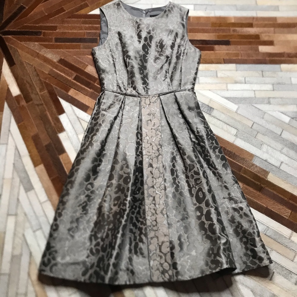 Carolina Herrera Metallic Leopard Fit & Flare